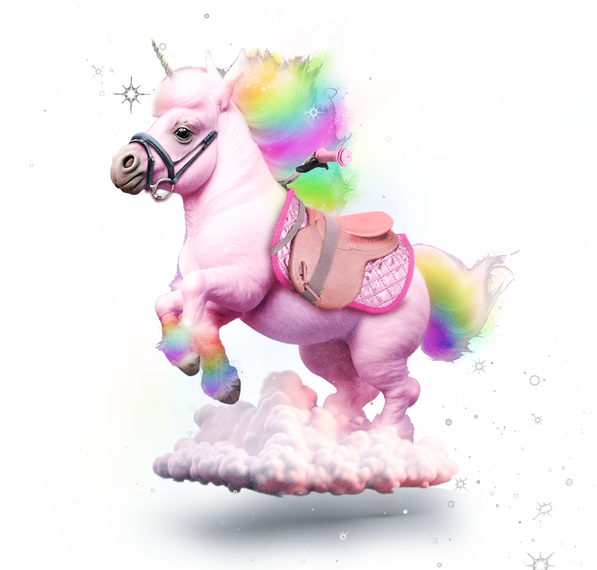 Flying pink unicorn