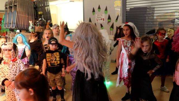 Miller Primary School pupils in halloween costumes