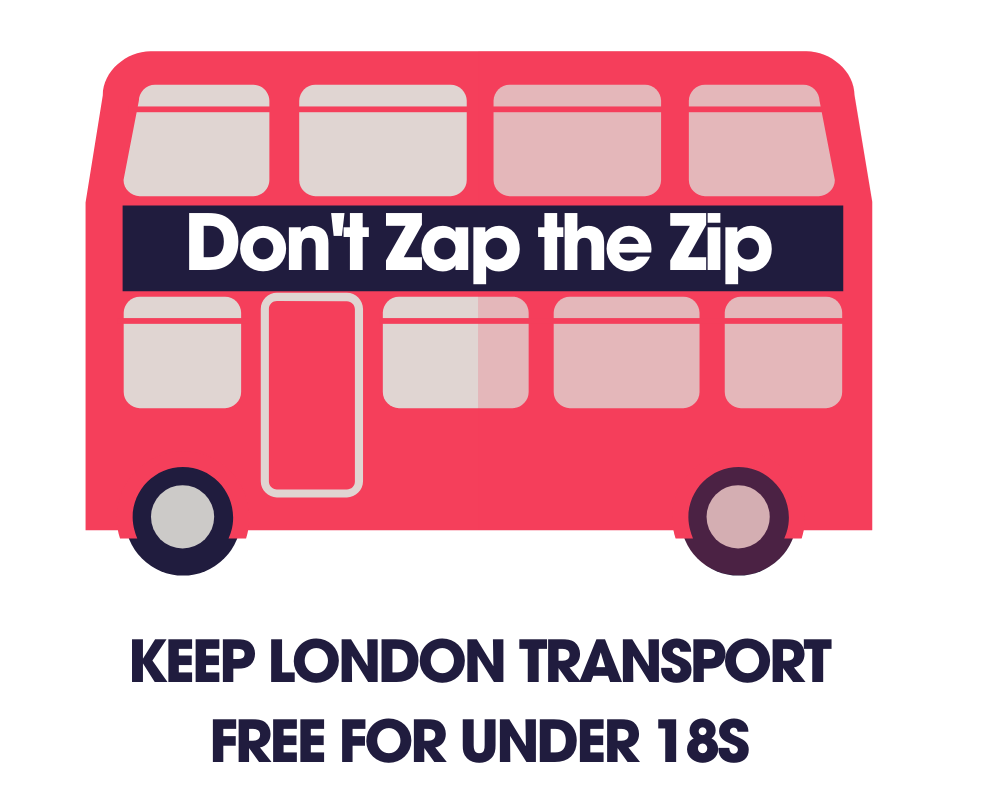 Don't zap the zip - keep transport free for under 18s - logo