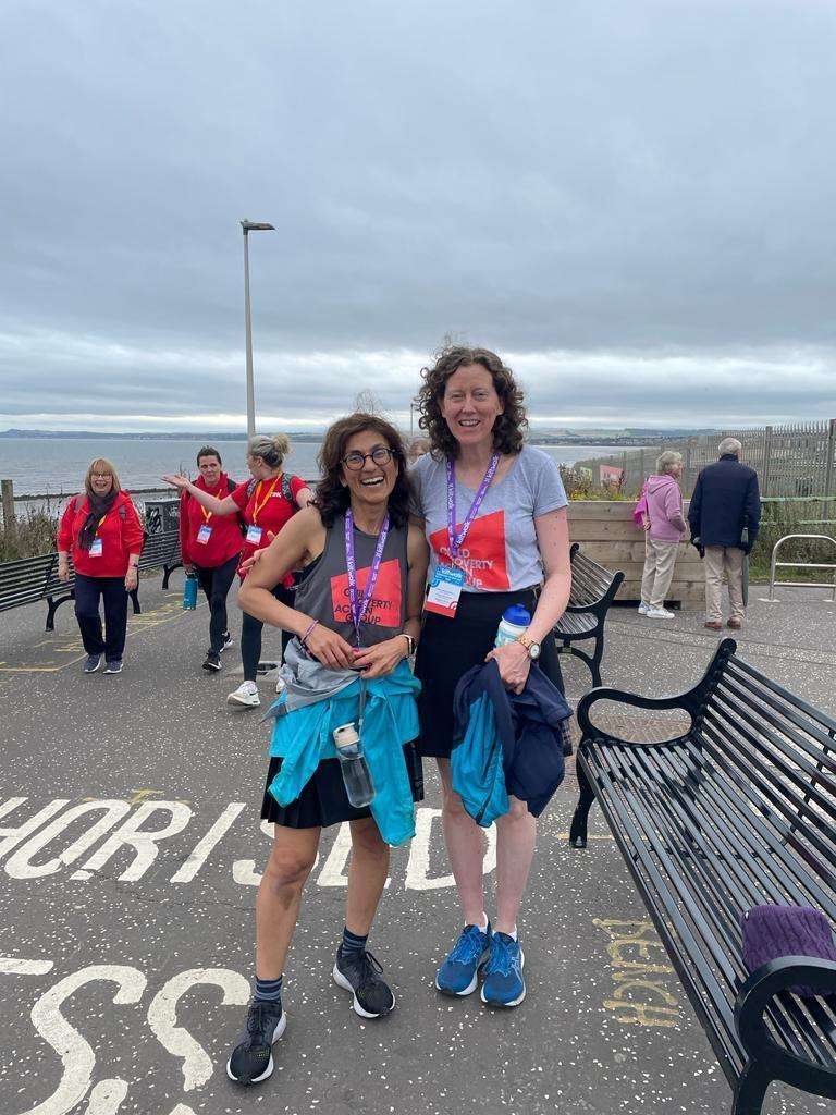 Joanne and Fatim at the kiltwalk