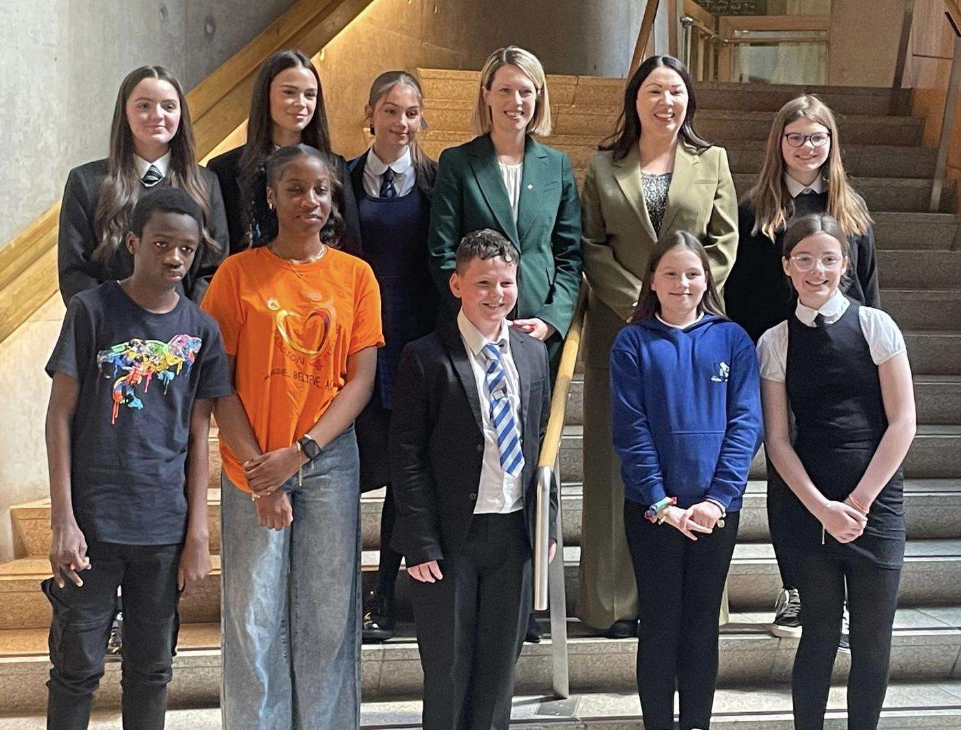 COSD children and Jenny Gilruth at Scottish Parliament