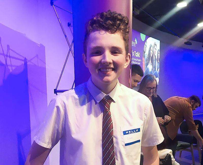 Liam from Trinity at election event