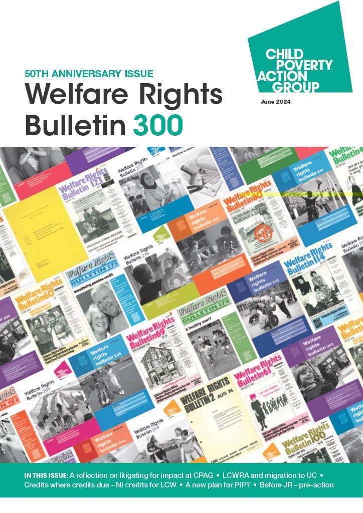 Front cover on the 300th edition of the Welfare Rights Bulletin