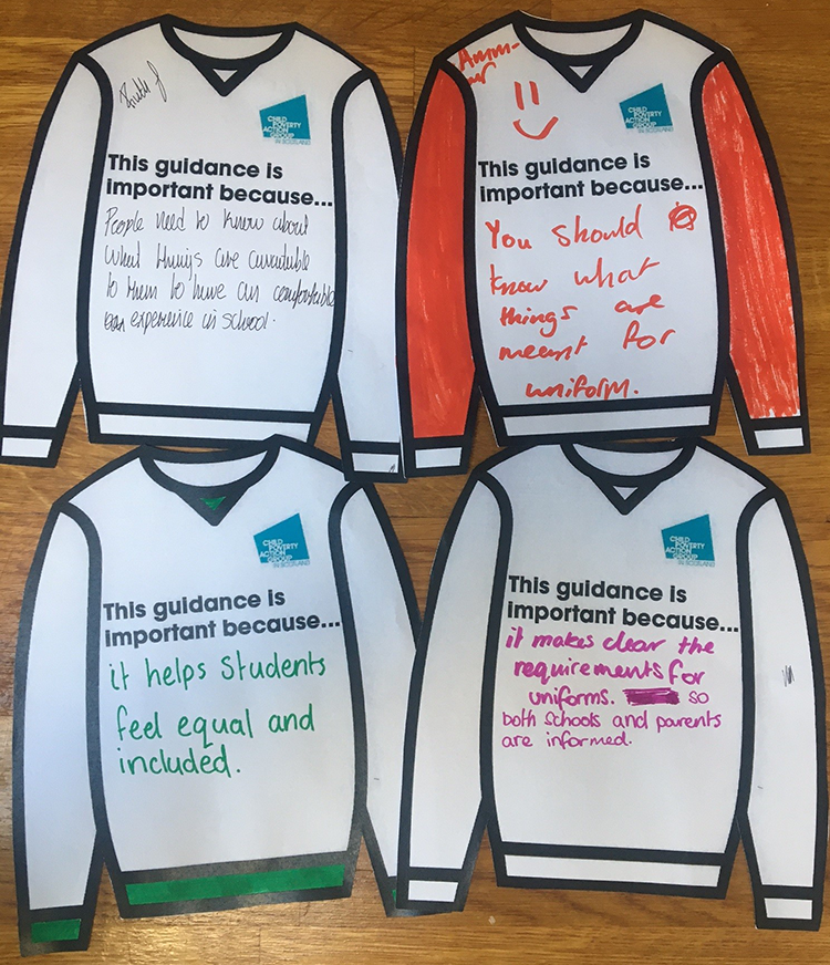 COSD jerseys template filled in by children