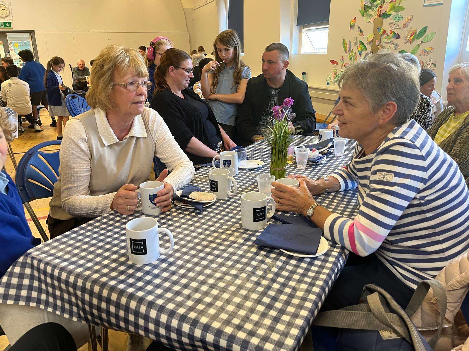 Two attendees at the Blether cafe Linlithgow Primary School