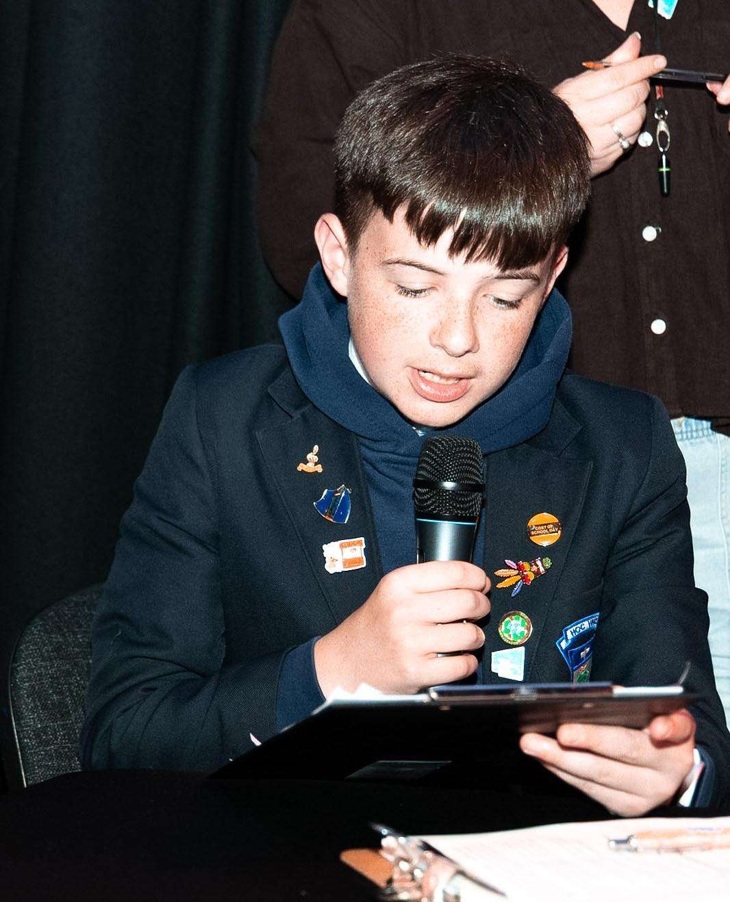 Voice network member asking question at Speak Up husting event 2