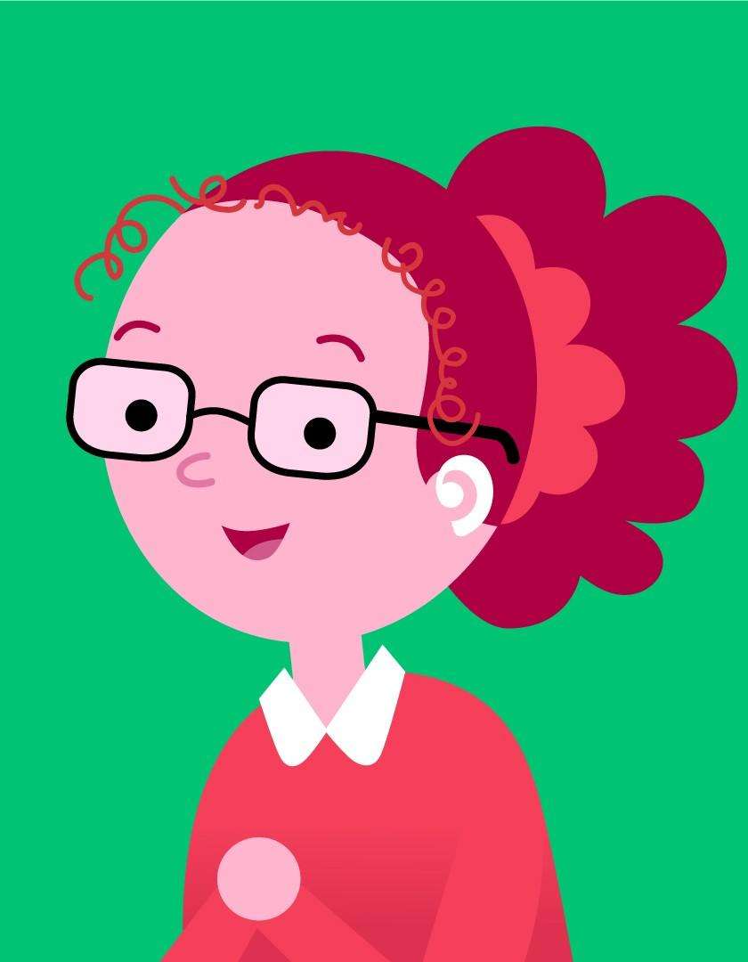 cartoon style picture of Jessica for case studies with children
