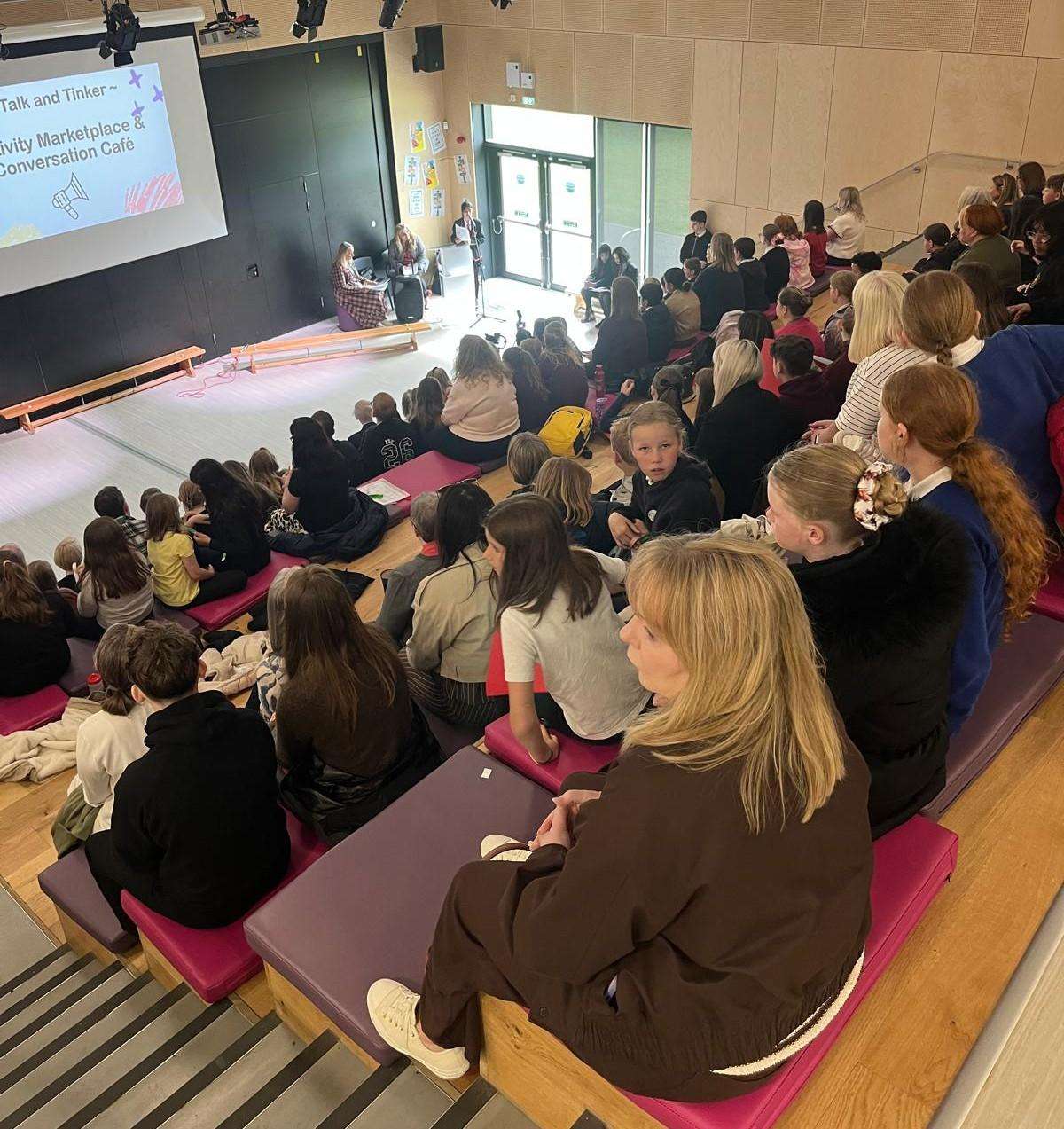 Wide shot of auditorium at Winchburgh Academy in West Lothian