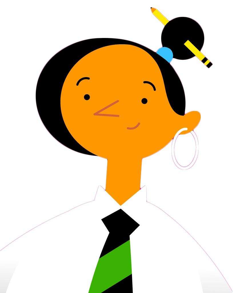 Cartoon style image of Humeira character for case study for children