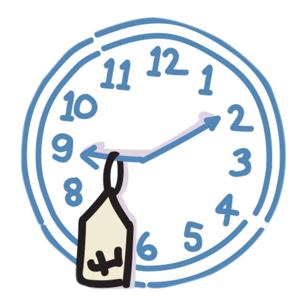 clock with a price tag