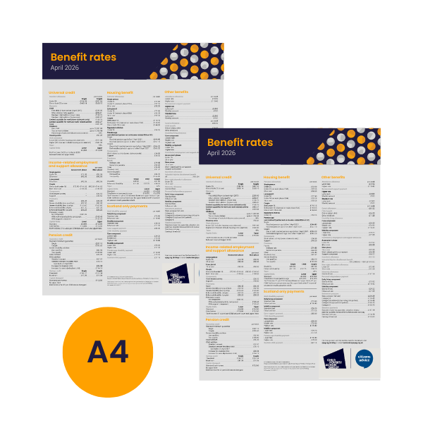 A4 Benefit Rates Chart (pack of 2), 2026/27