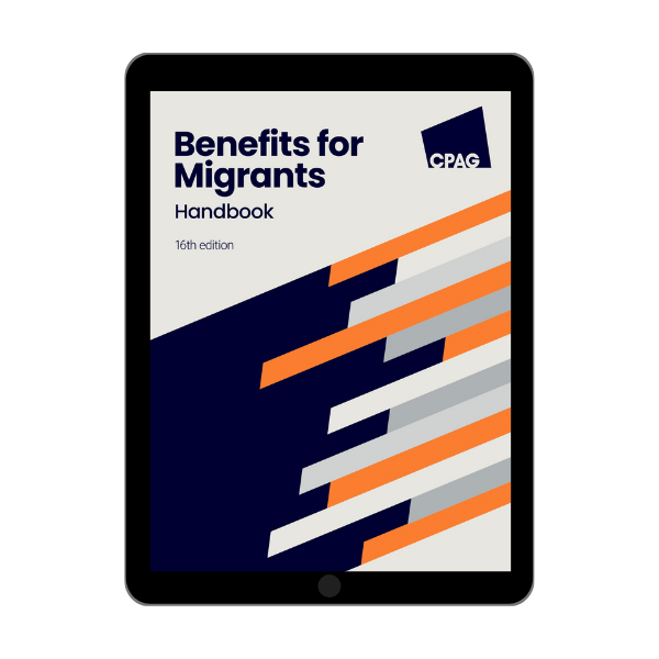 Digital front cover of Benefits for Migrants Handbook 26