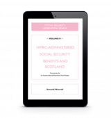 Tablet showing eBook: Social Security Legislation 2024/25, Volume IV: HMRC-Administered Social Security Benefits and Scotland