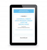 Tablet showing eBook: Social Security Legislation 2024/25, Volume II: Universal Credit, State Pension Credit and The Social Fund
