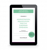 Tablet showing eBook: Social Security Legislation 2024/25, Volume III: Administration, Adjudication and the European Dimension