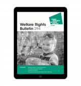 Tablet showing Welfare Rights Bulletin cover