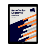 Digital front cover of Benefits for Migrants Handbook 26